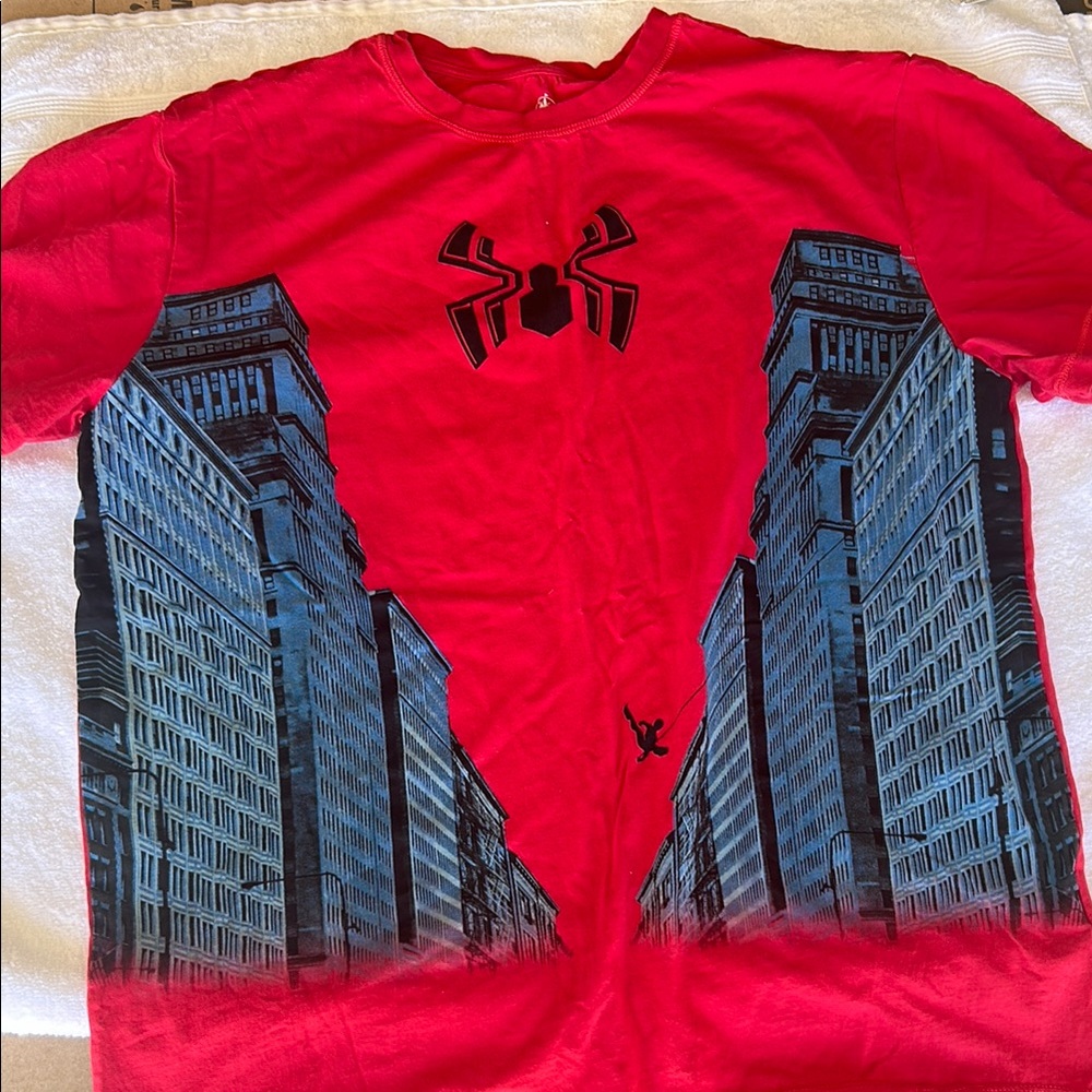 Disney Red and Black Short Sleeve Tee with Bold Design